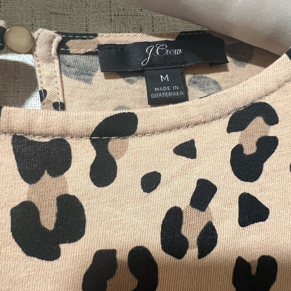 J. Crew Tan and Black Leopard Print Top